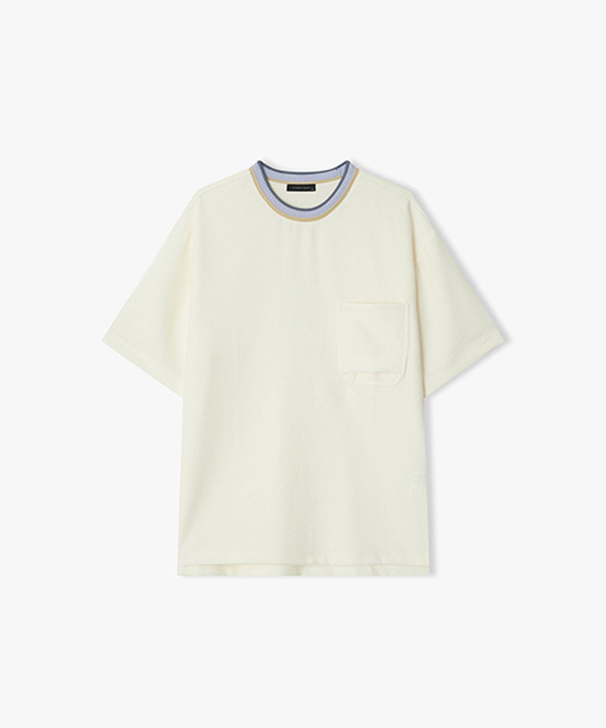 리버클래시(LIBERCLASSY) [26SS] LMM41701 크림 트위드 컬러리브 하프 티셔츠