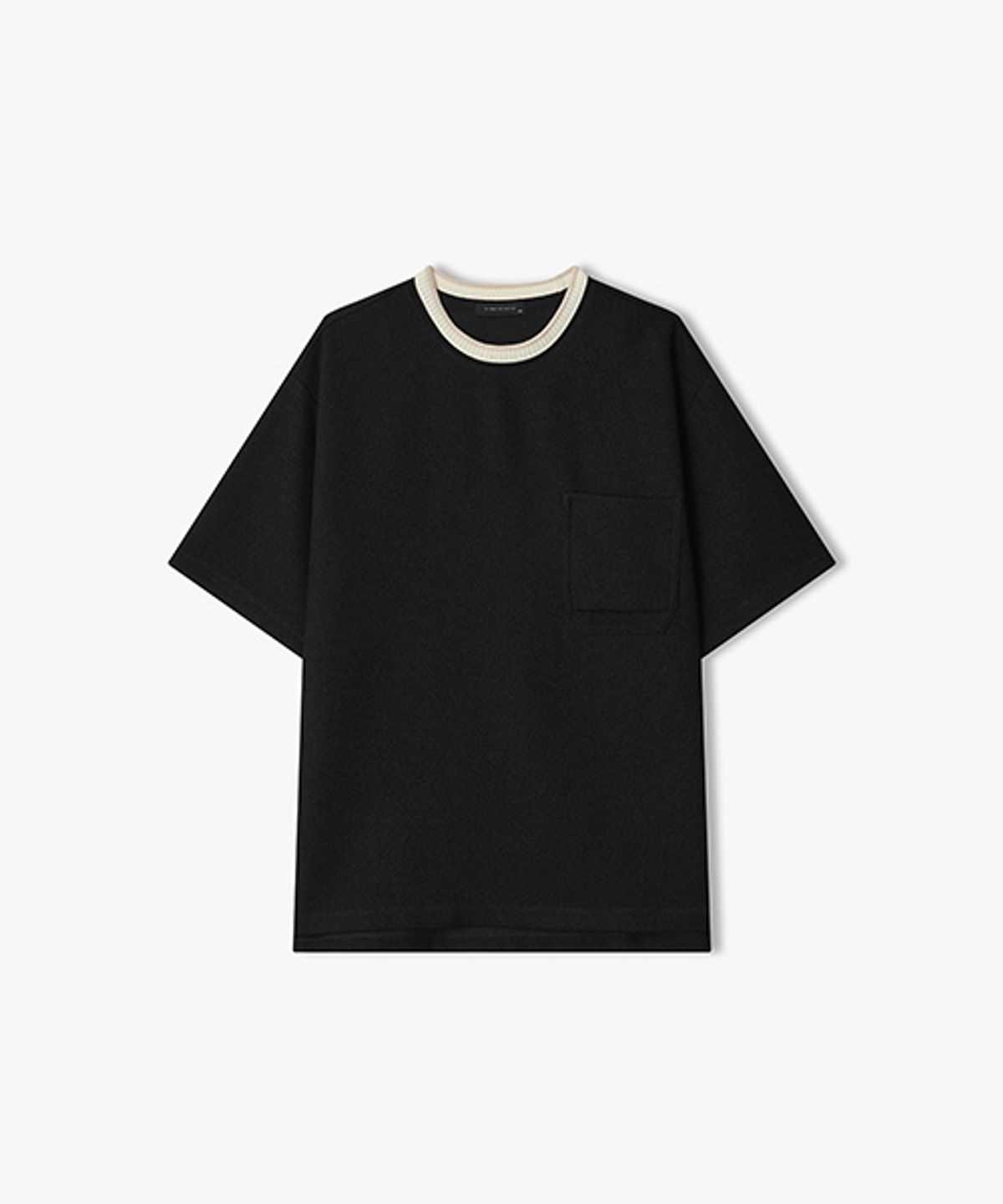 리버클래시(LIBERCLASSY) [26SS] LMM41703 블랙 트위드 컬러리브 하프 티셔츠