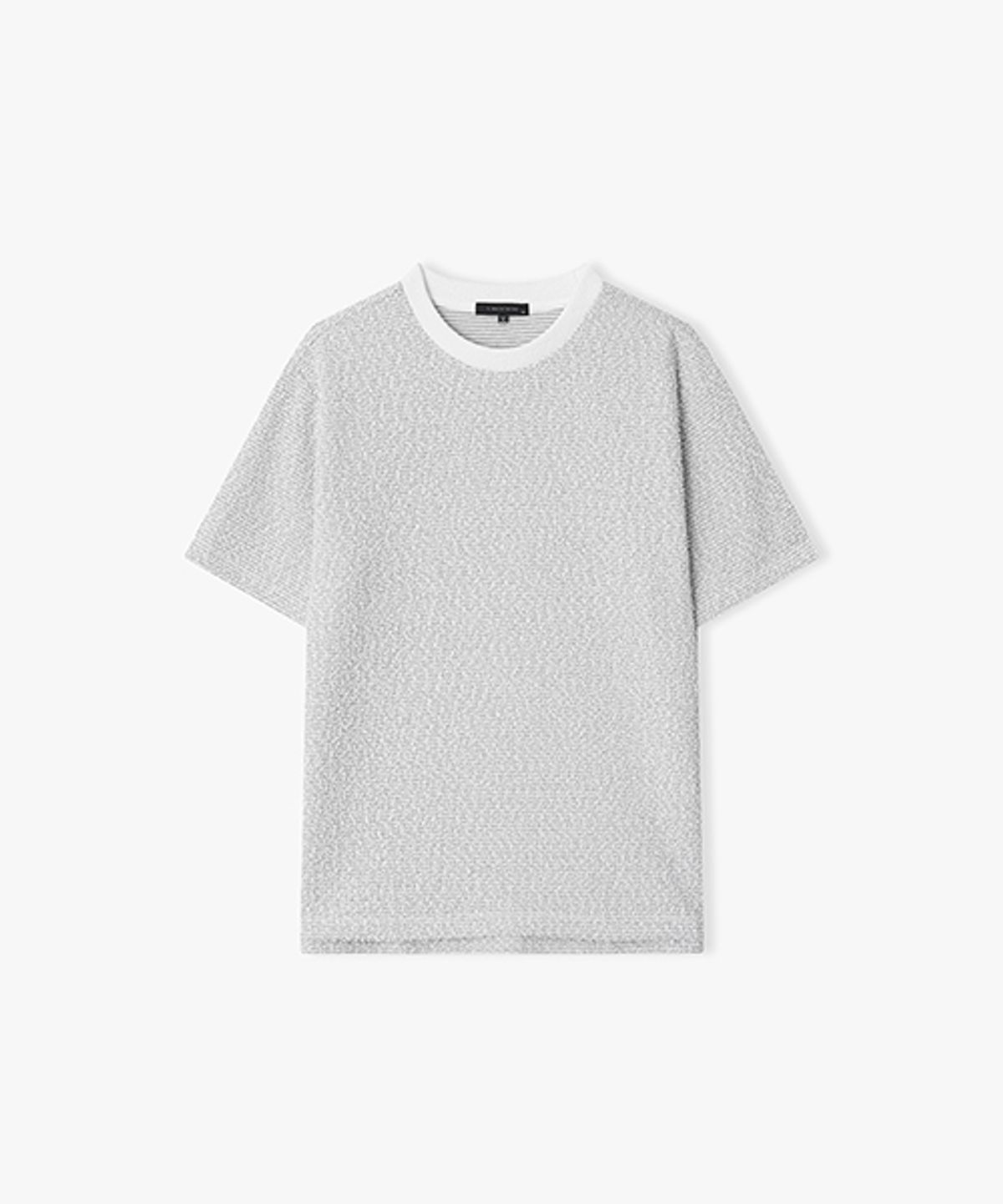 리버클래시(LIBERCLASSY) [26SS] LMM41709 라이트그레이 트위드 라운드 하프 티셔츠