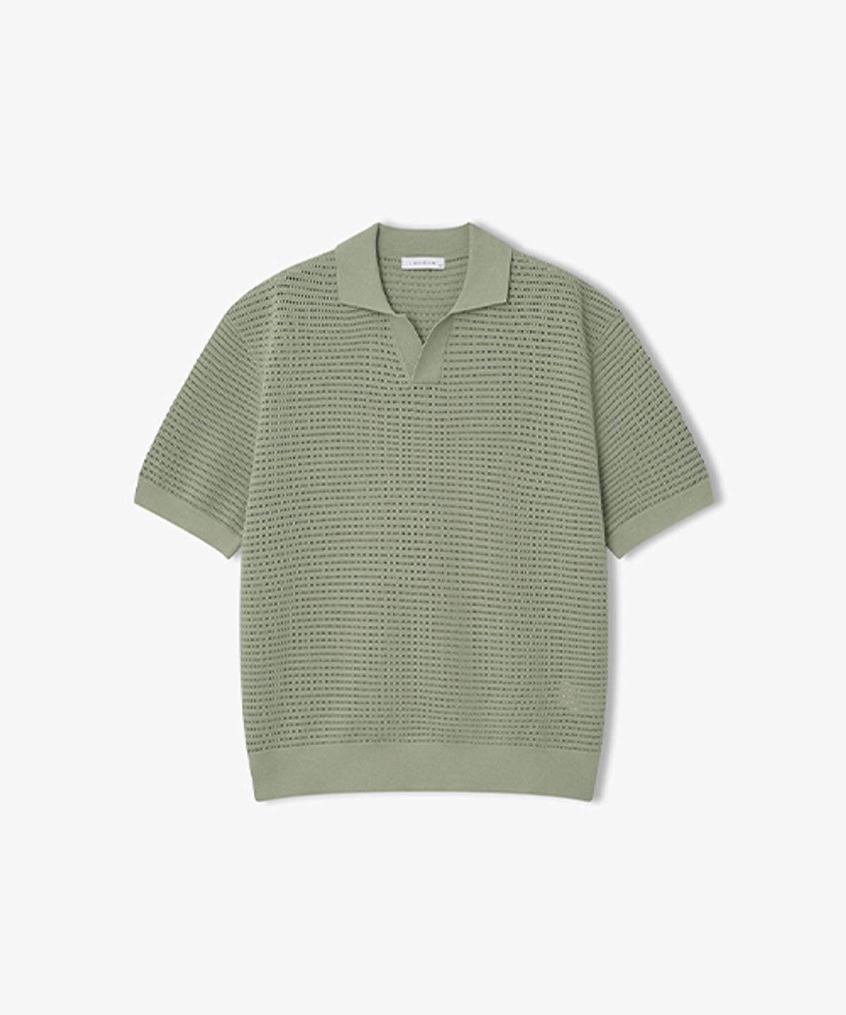 리버클래시(LIBERCLASSY) [26SS] LMM51785 그린 스카시 오픈 카라 니트
