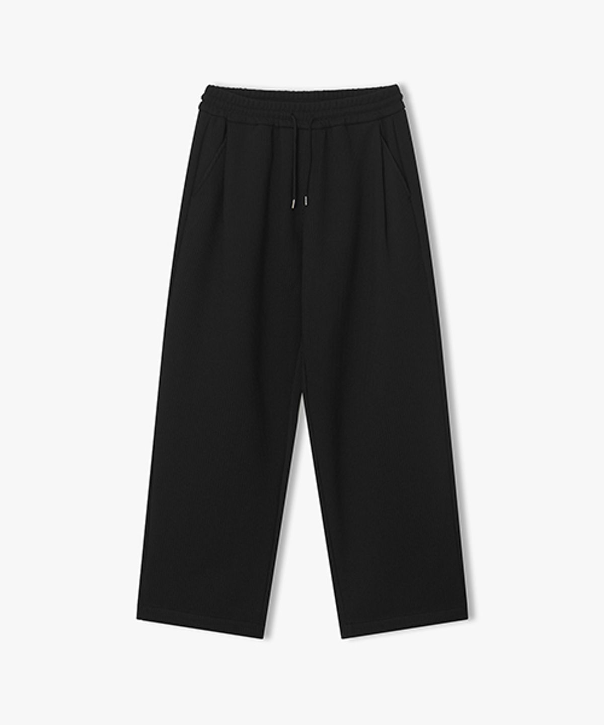 리버클래시(LIBERCLASSY) [26SS] LMS23763 블랙 니트 텍스쳐 스폼 팬츠