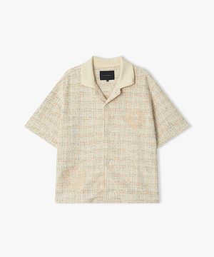 [26SS] LMM32704 크림 컬러리브 트위드 하프 셔켓