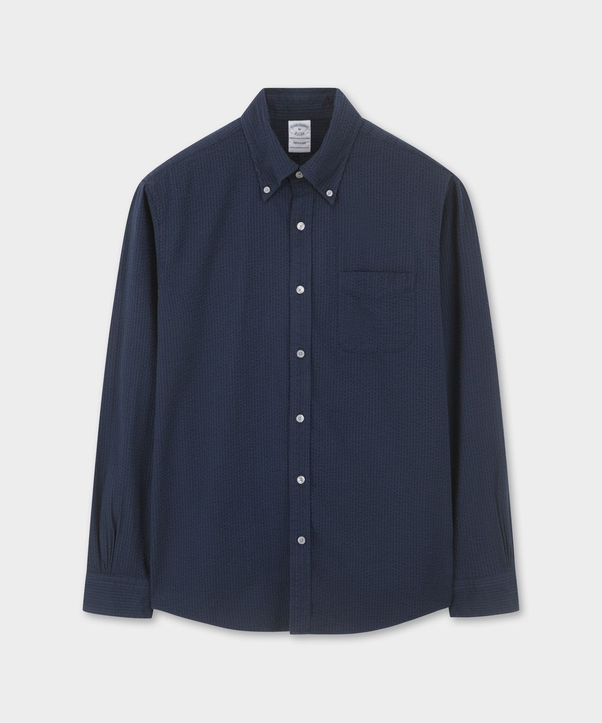브룩스 브라더스(BROOKS BROTHERS) 시어서커 솔리드 셔츠 (네이비) (BBTHMNG202)