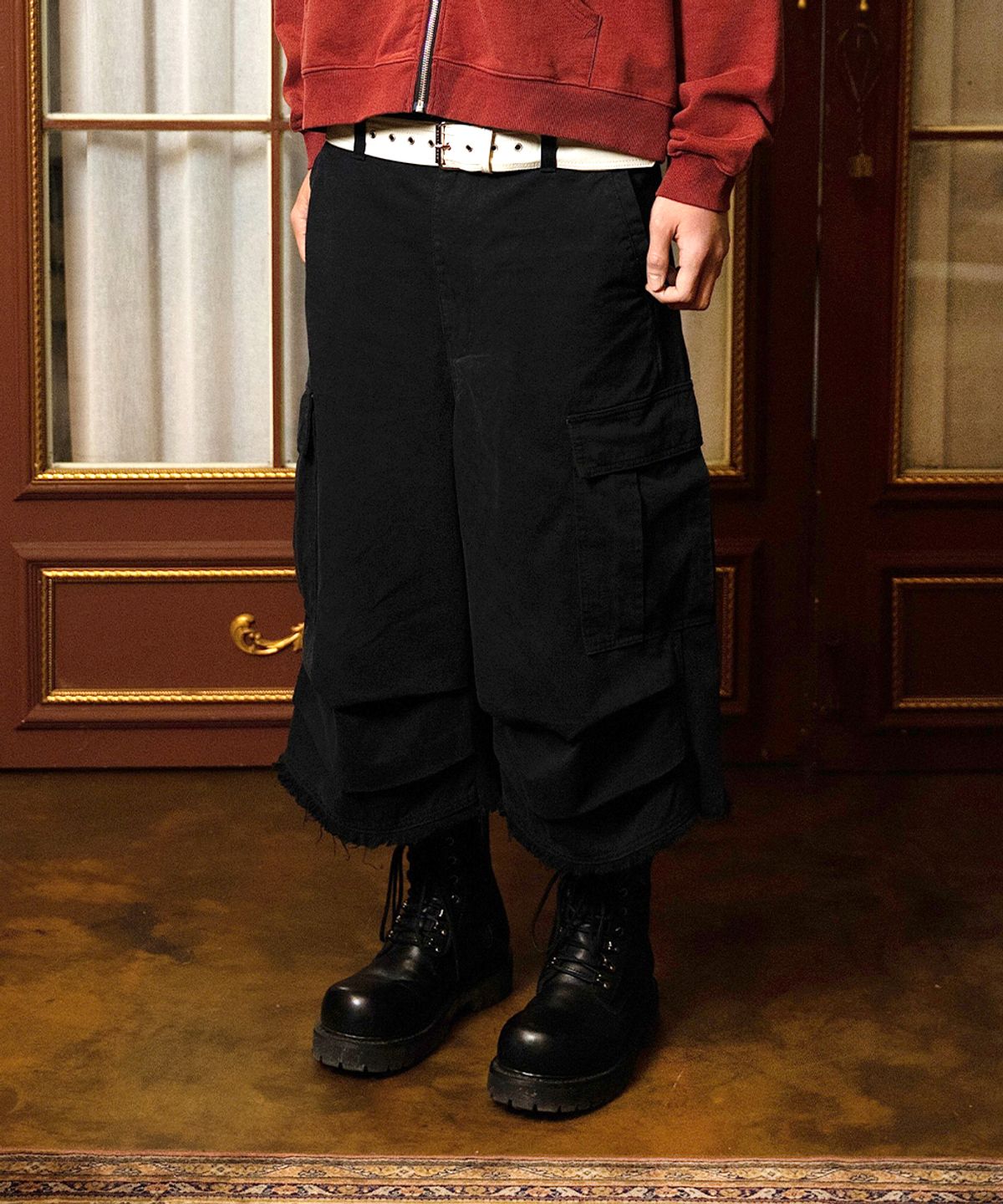 노드(NOD) Stone Washed Cargo shorts (Black)