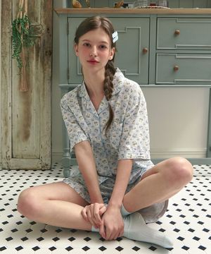 블루샤벳 여성 반팔 파자마세트