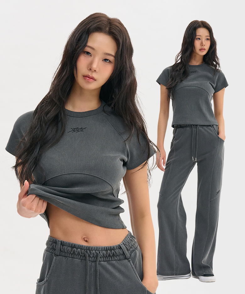 [SET]  피그먼트 리브드 셋업 (2color) BNZTS03W BNZLPT02W