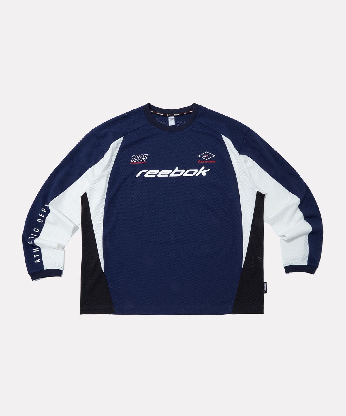 리복(REEBOK) 스포츠 저지 메쉬 긴팔티 - 네이비