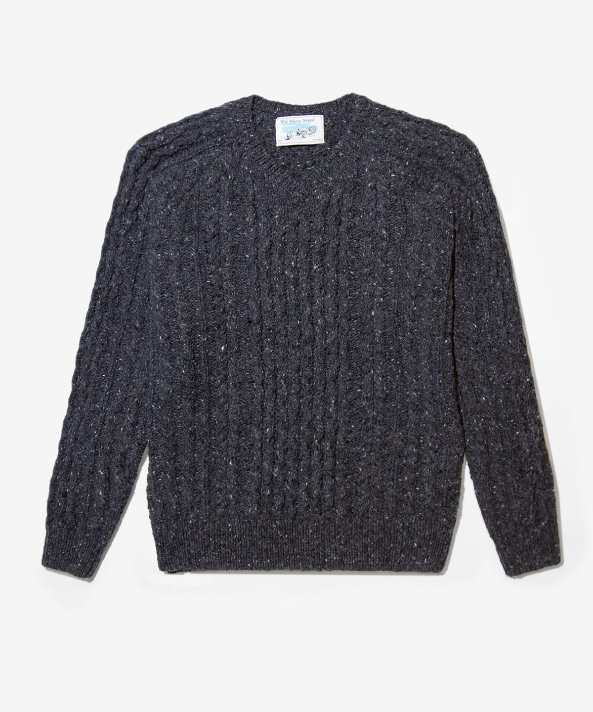 노아(NOAH) (U) 브이 넥 도네갈 피셔맨 스웨터 헤더 그레이 V-NECK DONEGAL FISHERMAN SWEATER HEATHER GREY