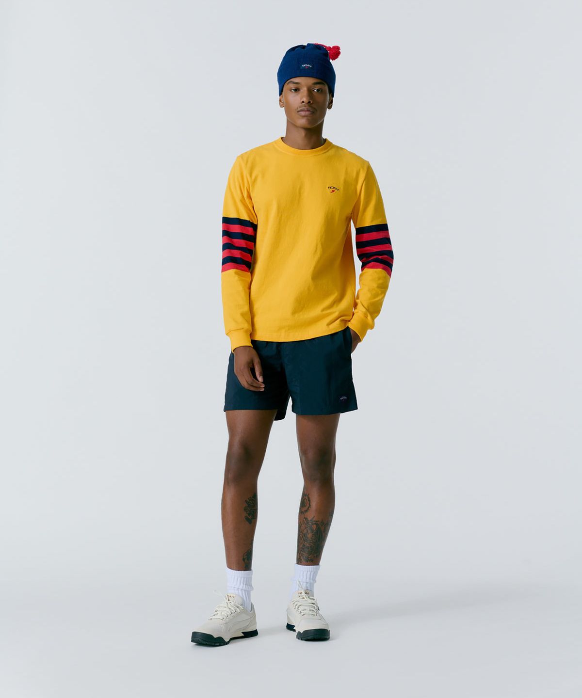 노아(NOAH) (U) 스트라이프 슬리브 럭비 탑 골드 STRIPED SLEEVE RUGBY TOP GOLD