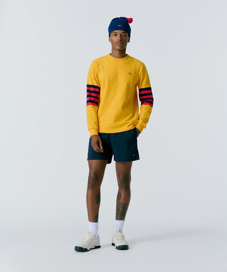 (U) 스트라이프 슬리브 럭비 탑 골드 STRIPED SLEEVE RUGBY TOP GOLD