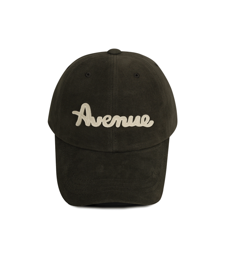 AVENUE 로고 펠트 볼캡 - 카키