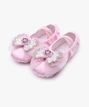 글리터 하트 리본 발레슈즈