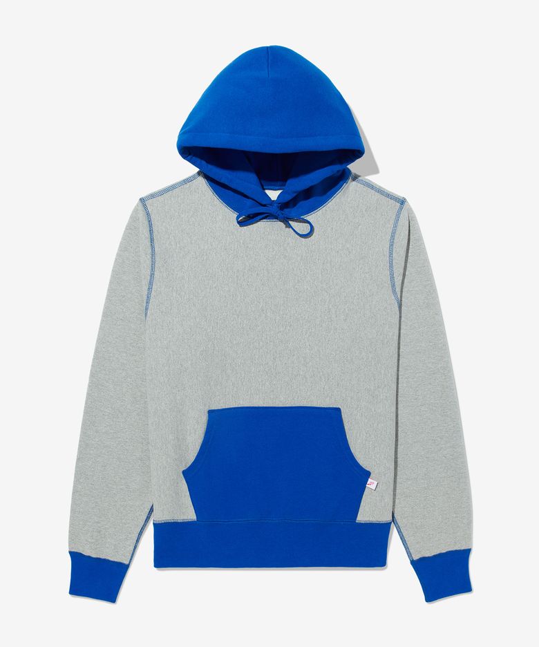 (U) 컬러 블록 후디 헤더 그레이 로얄 COLOR BLOCK HOODIE BLUE
