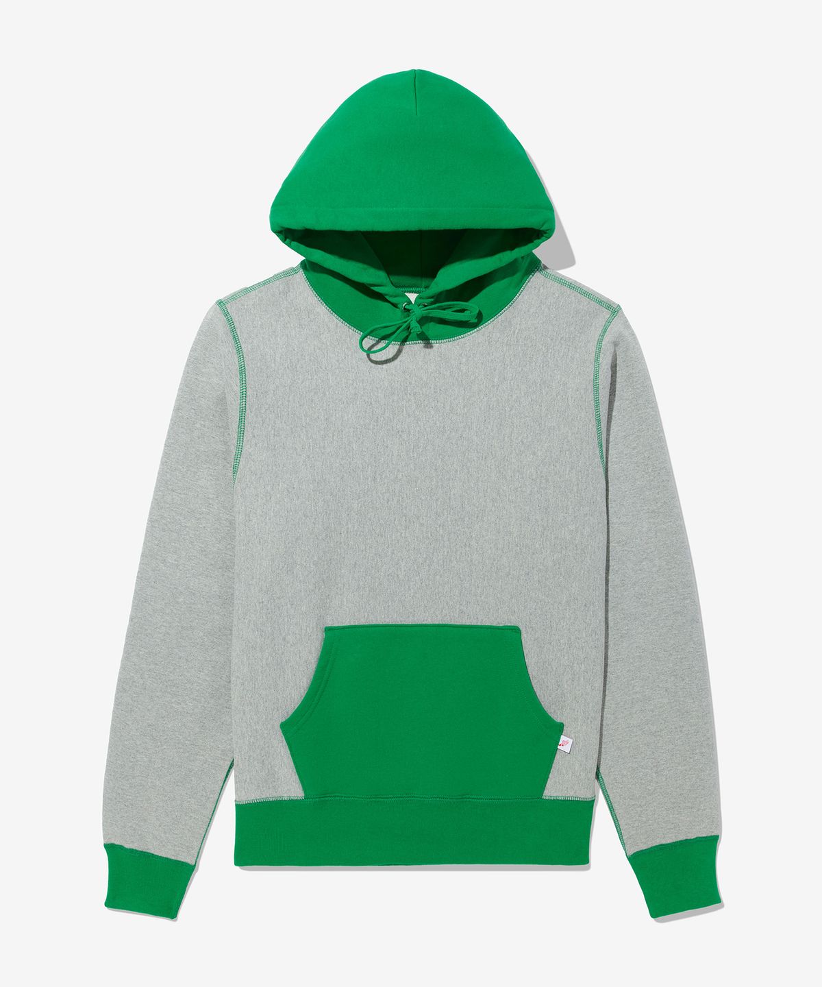노아(NOAH) (U) 컬러 블록 후디 헤더 그레이 켈리 그린 COLOR BLOCK HOODIE GREEN