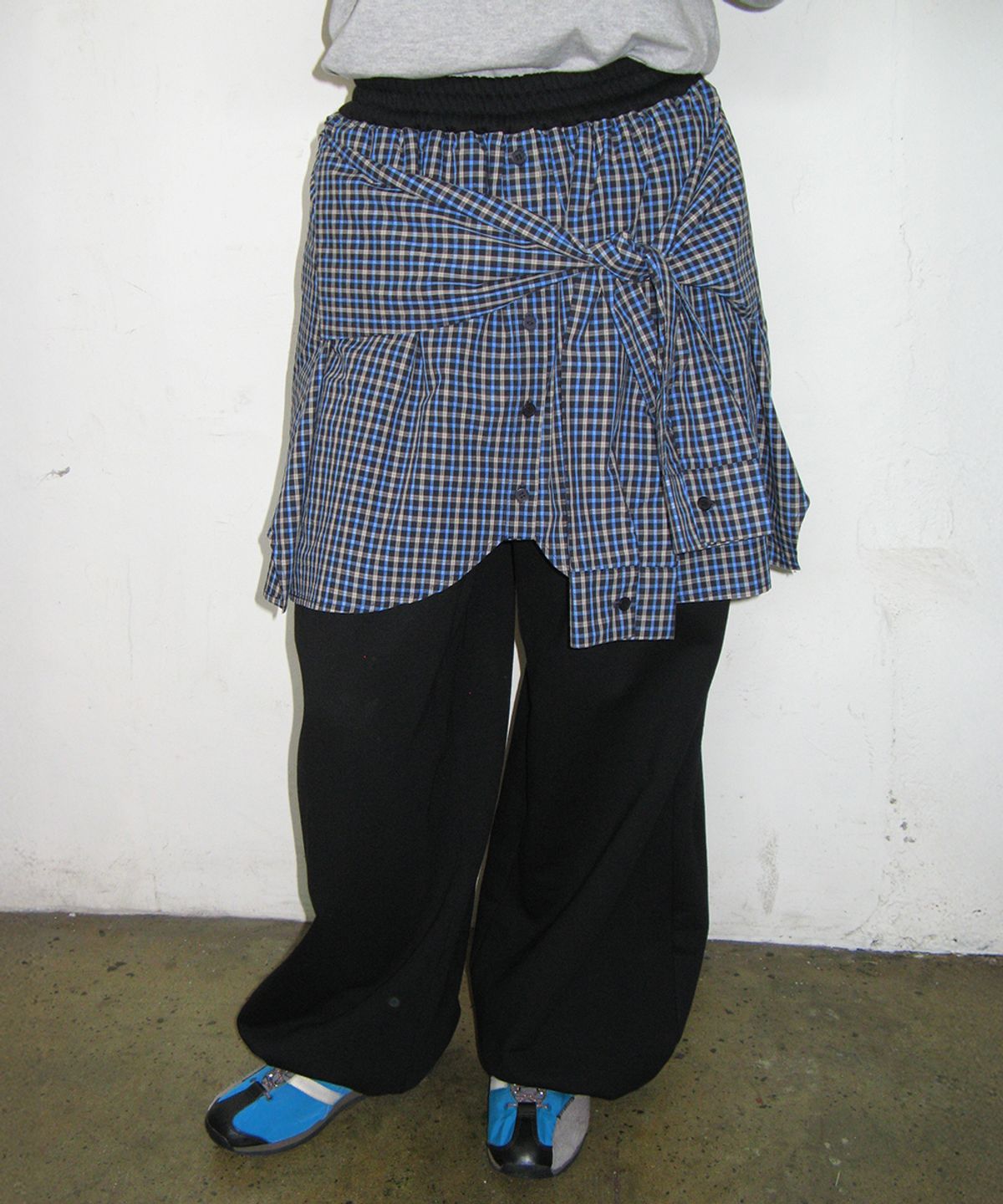 론론(RONRON) SHIRT LAYERED SWEAT PANTS BLACK