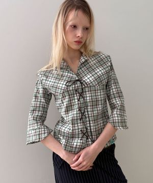 WESTERN CHECK CORSET SHIRT / green