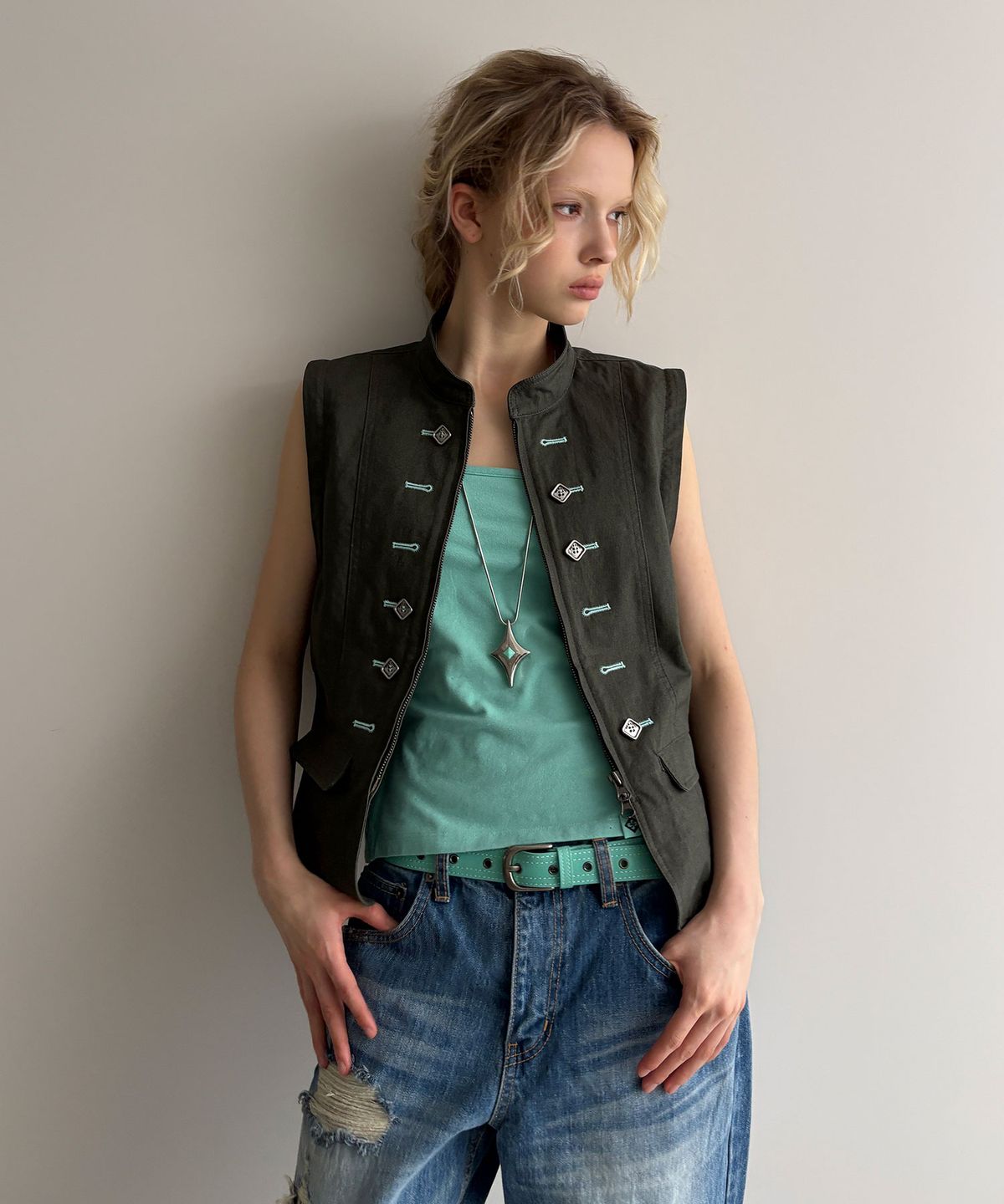 헤레틱(HERETIC) BUTTON DETACHABLE JACKET / khaki