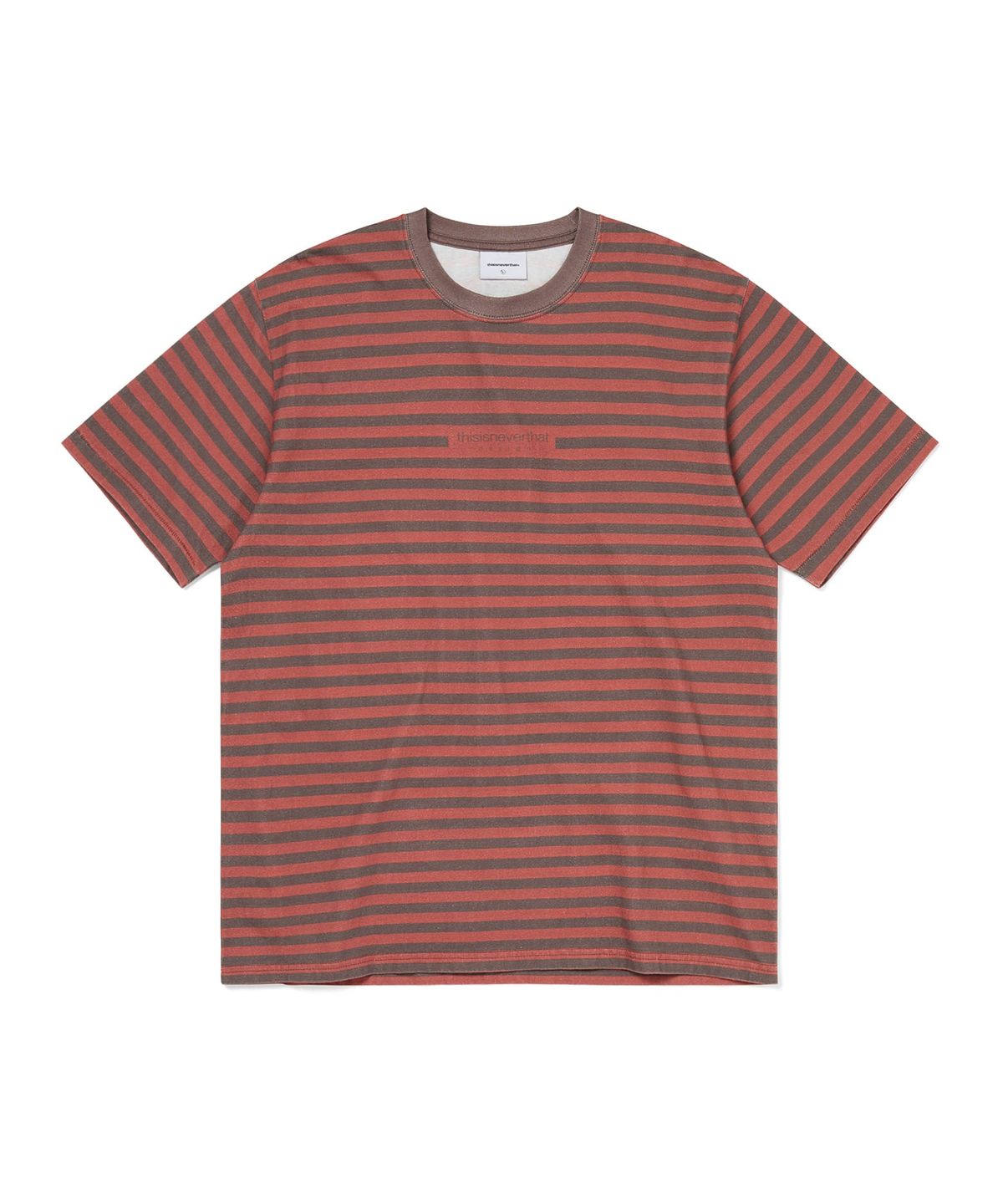 디스이즈네버댓(THISISNEVERTHAT) Printed Striped Tee Red
