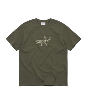 Stitched Birds Tee Olive