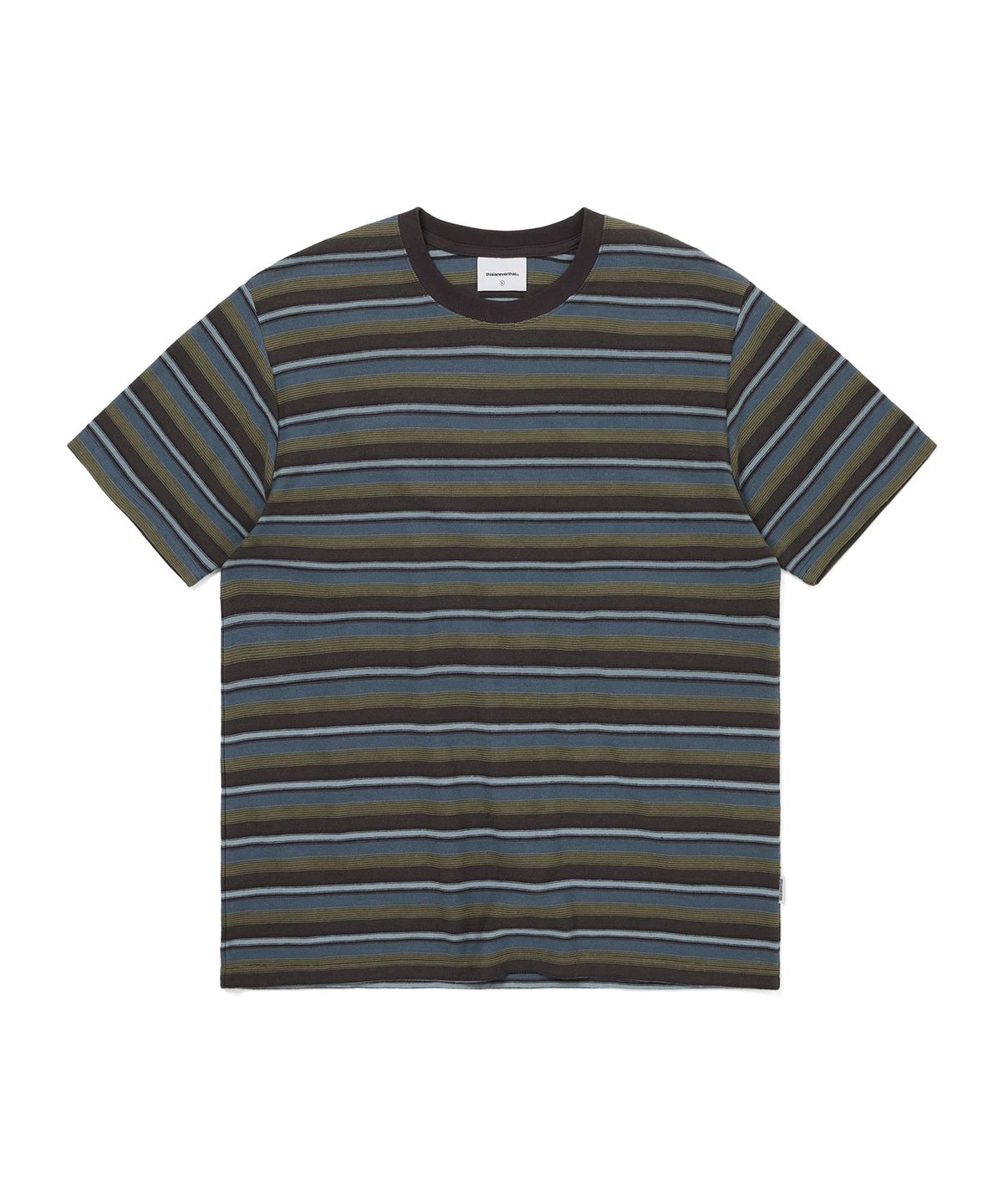 디스이즈네버댓(THISISNEVERTHAT) Inside Out Striped Tee Olive