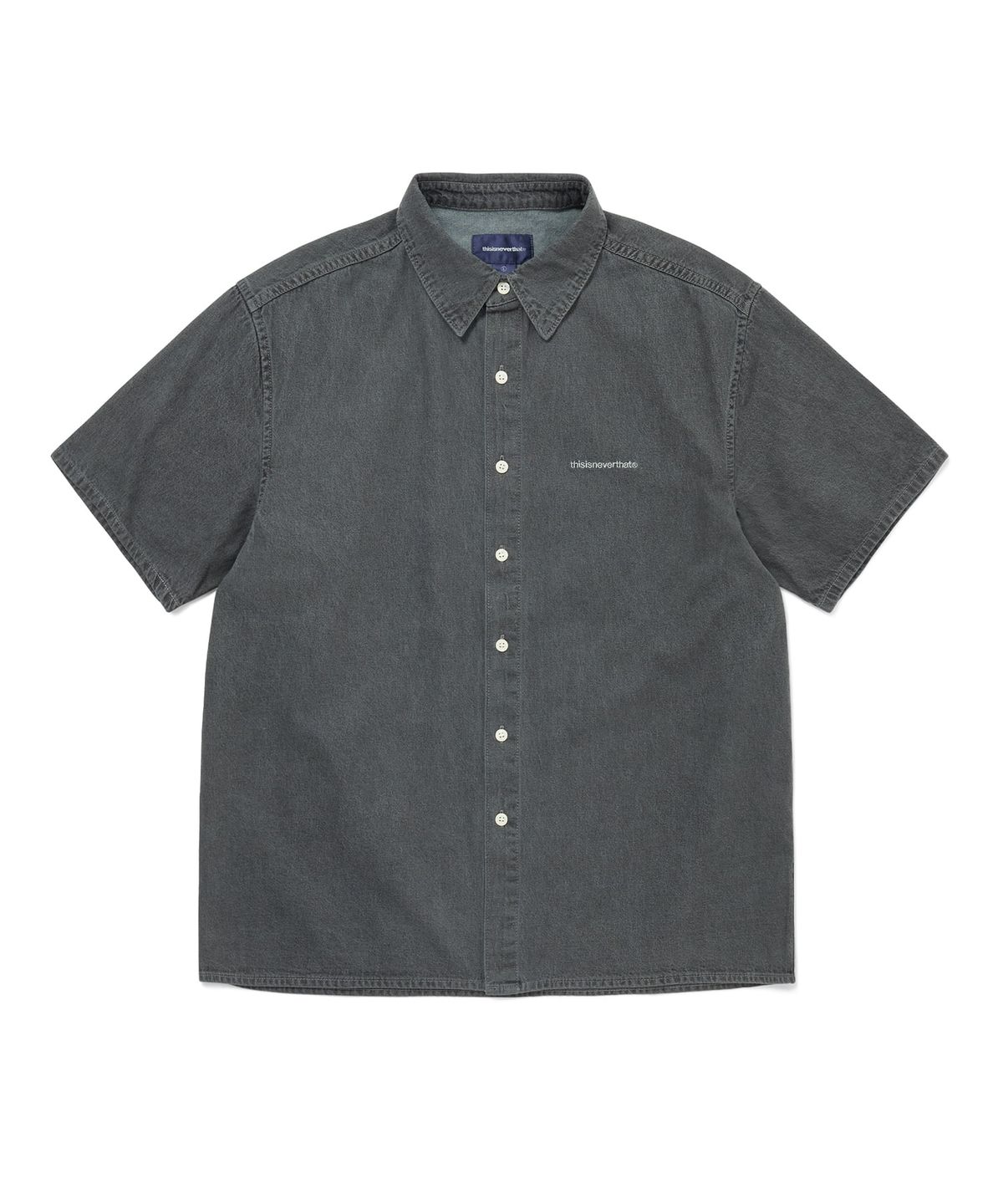 디스이즈네버댓(THISISNEVERTHAT) Washed Denim S/S Shirt Dusty Grey