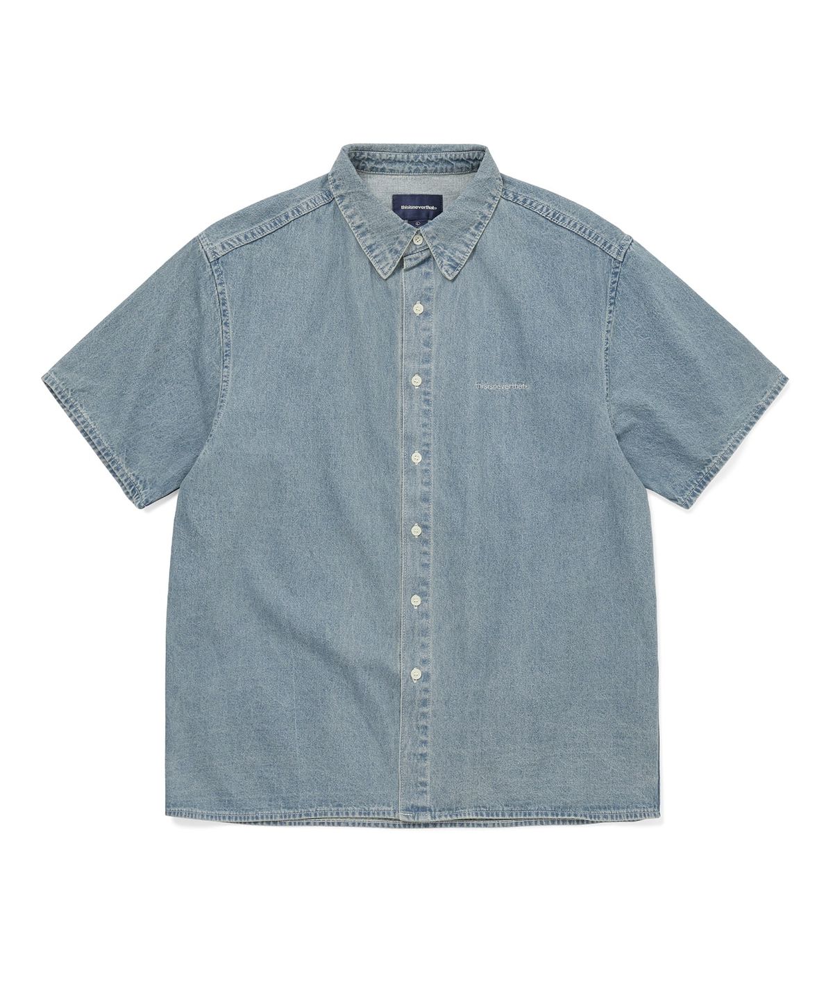 디스이즈네버댓(THISISNEVERTHAT) Washed Denim S/S Shirt Washed Blue
