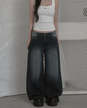 Stud Wide Denim