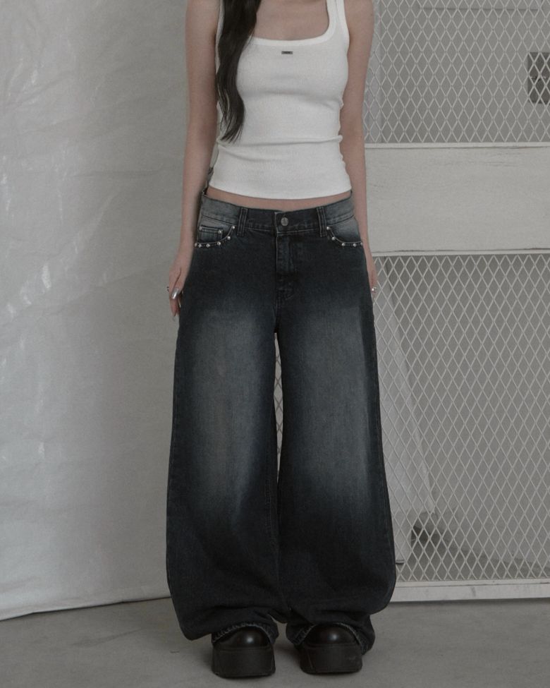 Stud Wide Denim