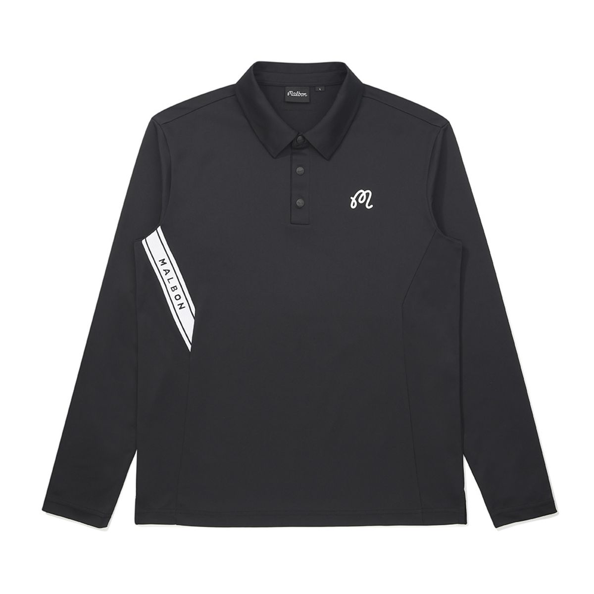 말본 골프(MALBON GOLF) 테크 긴팔 폴로 티셔츠 BLACK (MAN)