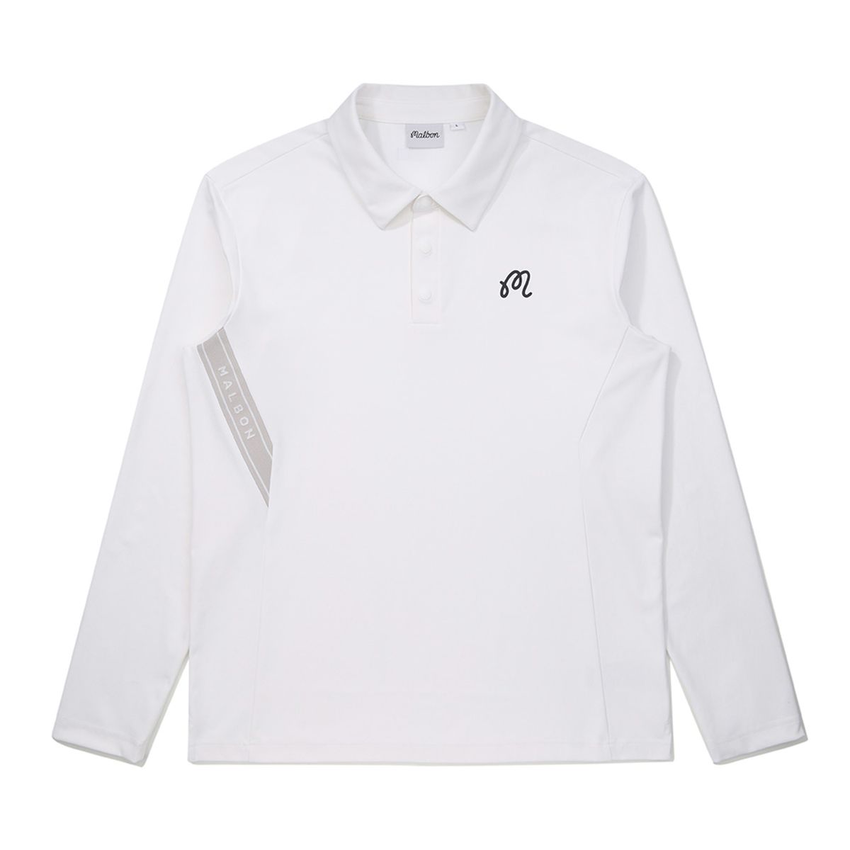 말본 골프(MALBON GOLF) 원포인트 테크 긴팔 티셔츠 OFF WHITE (MAN)