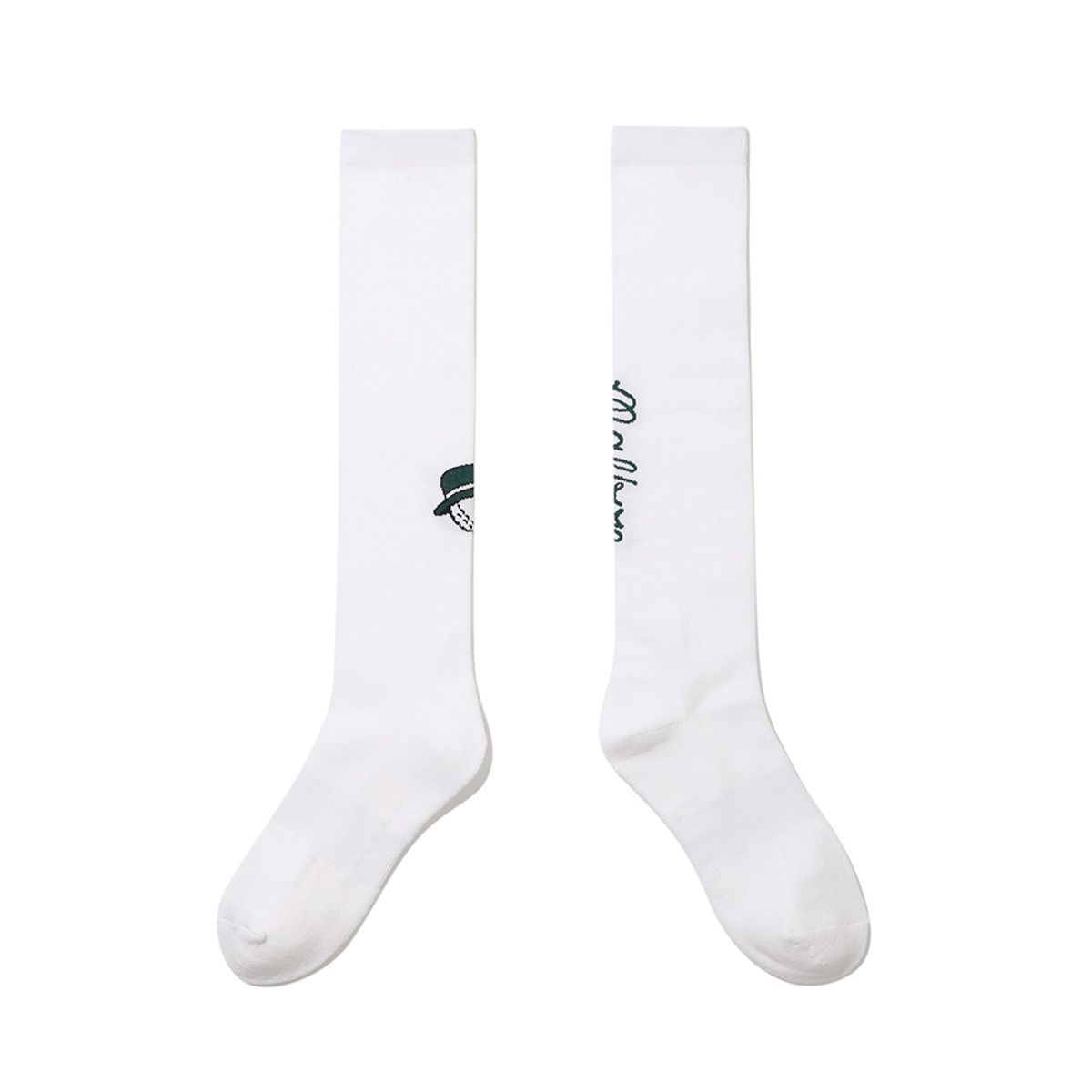 말본 골프(MALBON GOLF) 여성 언발란스 로고 니삭스 OFF WHITE (WOMAN)