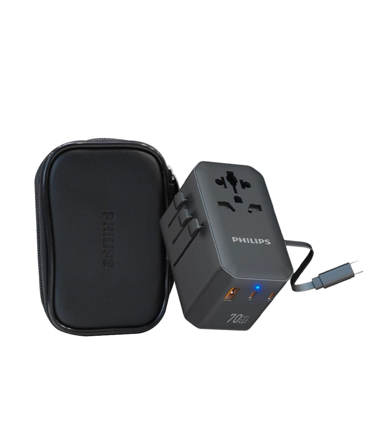 필립스(PHILIPS) 고용량 여행용 멀티 어댑터 70W USB-C
