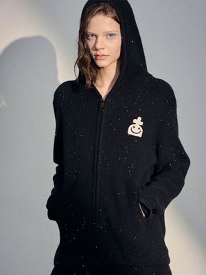 트윙클 니트 짚업 후디 ESFDVCA02BLK