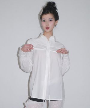 Tulip Back Slit Multi Shirt_IVORY