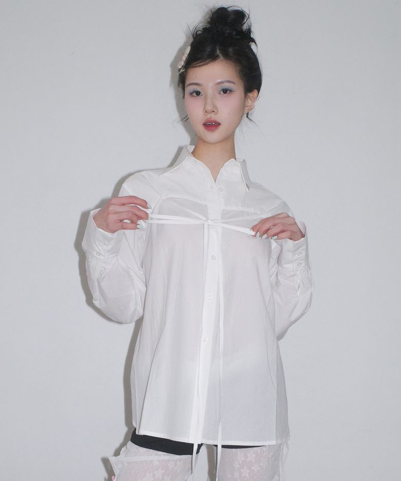 Tulip Back Slit Multi Shirt_IVORY