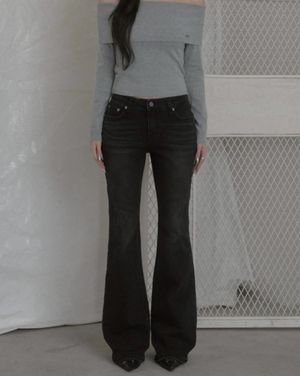 Cutline Bootcut Jeans (black)