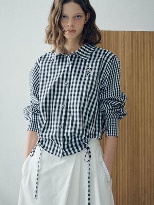 깅엄 체크 스트링 셔츠 ESFDVSH03BCH