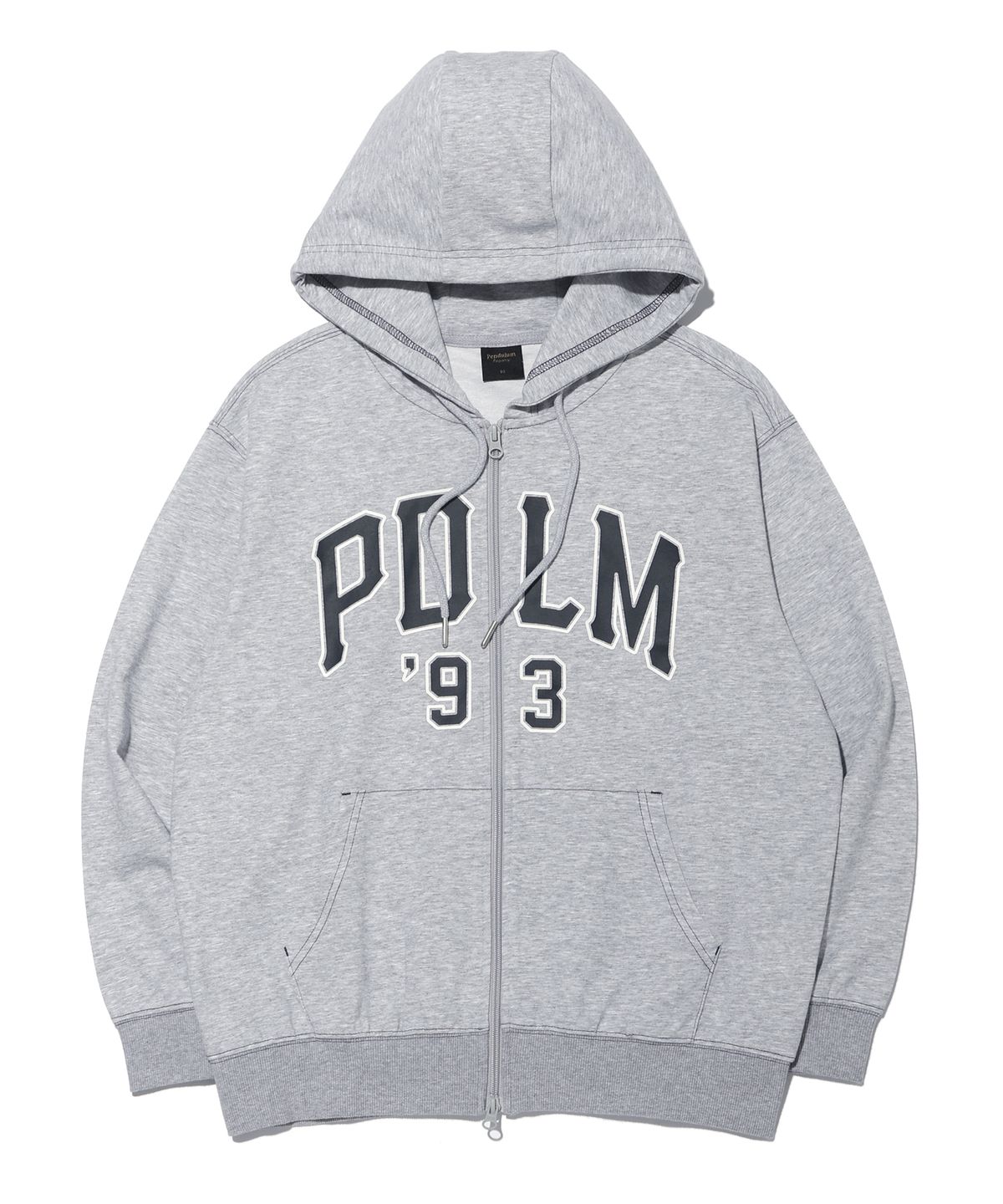 펜듈럼(PENDULUM) 아치형 로고 스티치 배색 후드집업 LQ7TU429_GREY