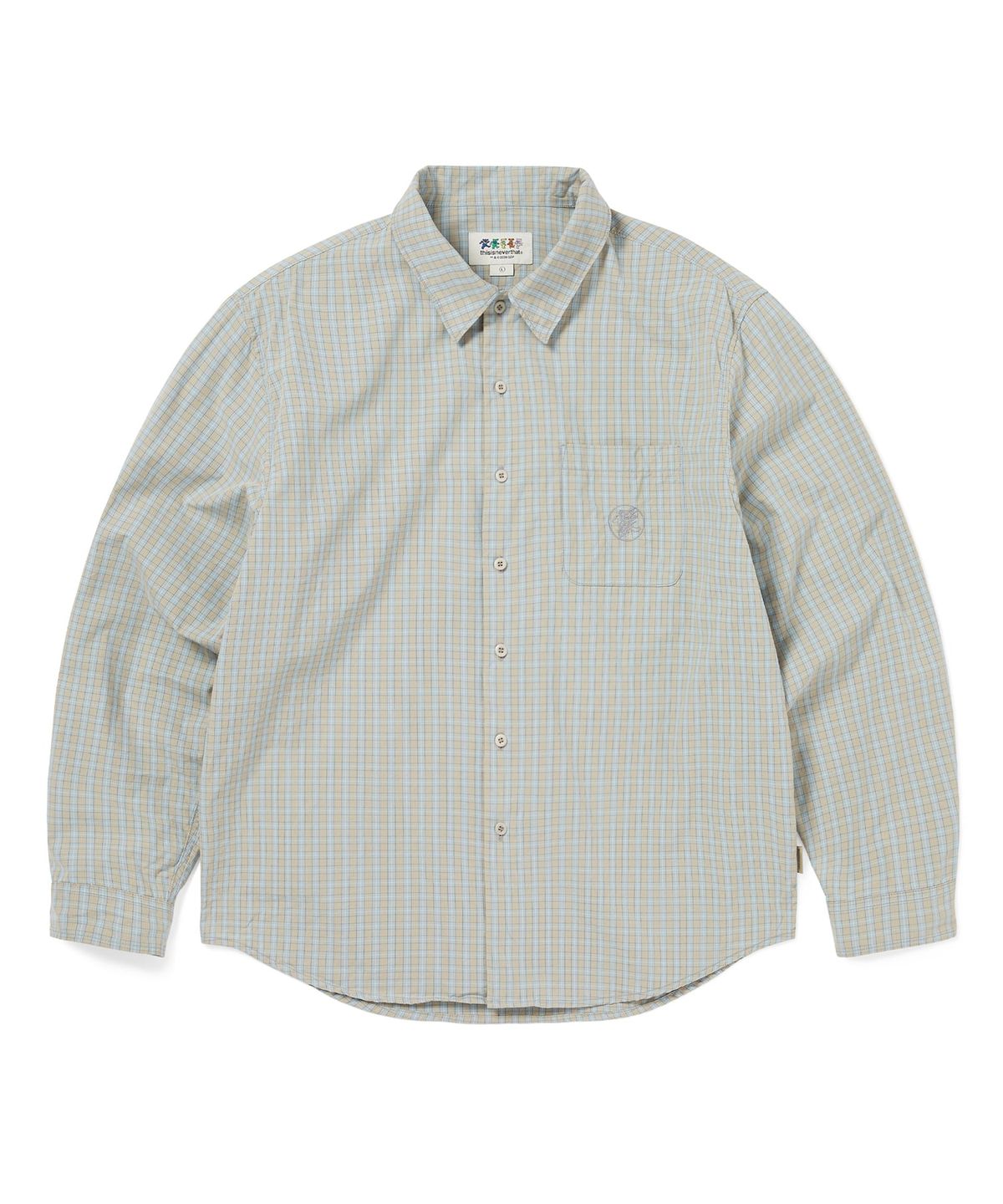 디스이즈네버댓(THISISNEVERTHAT) GD Lightning Bear Check Shirt Light Blue