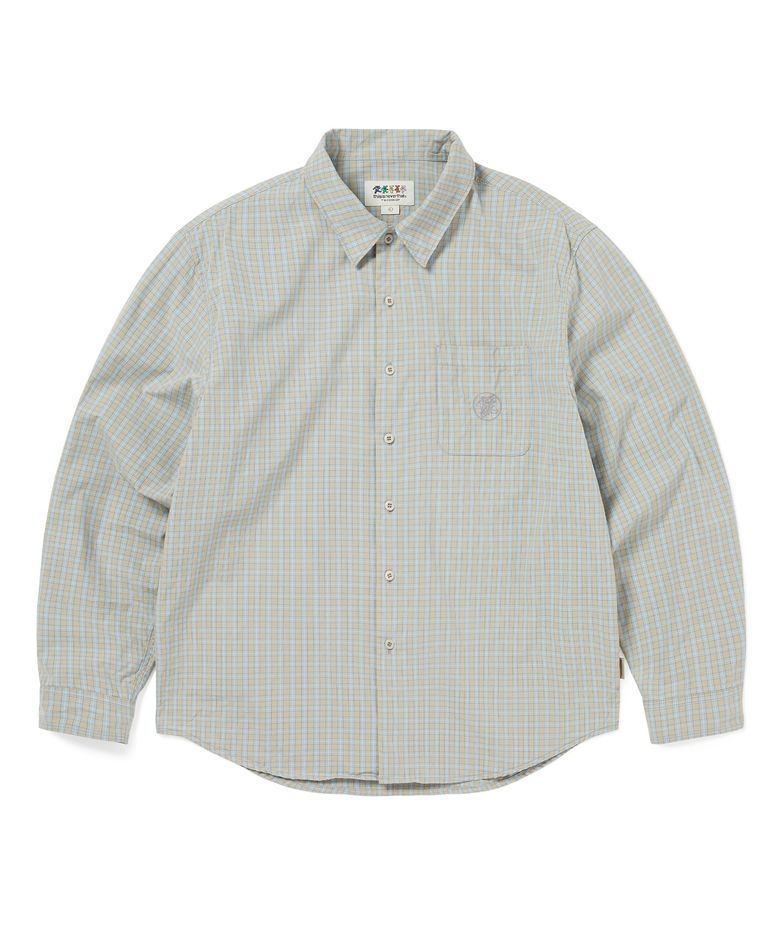 GD Lightning Bear Check Shirt Light Blue