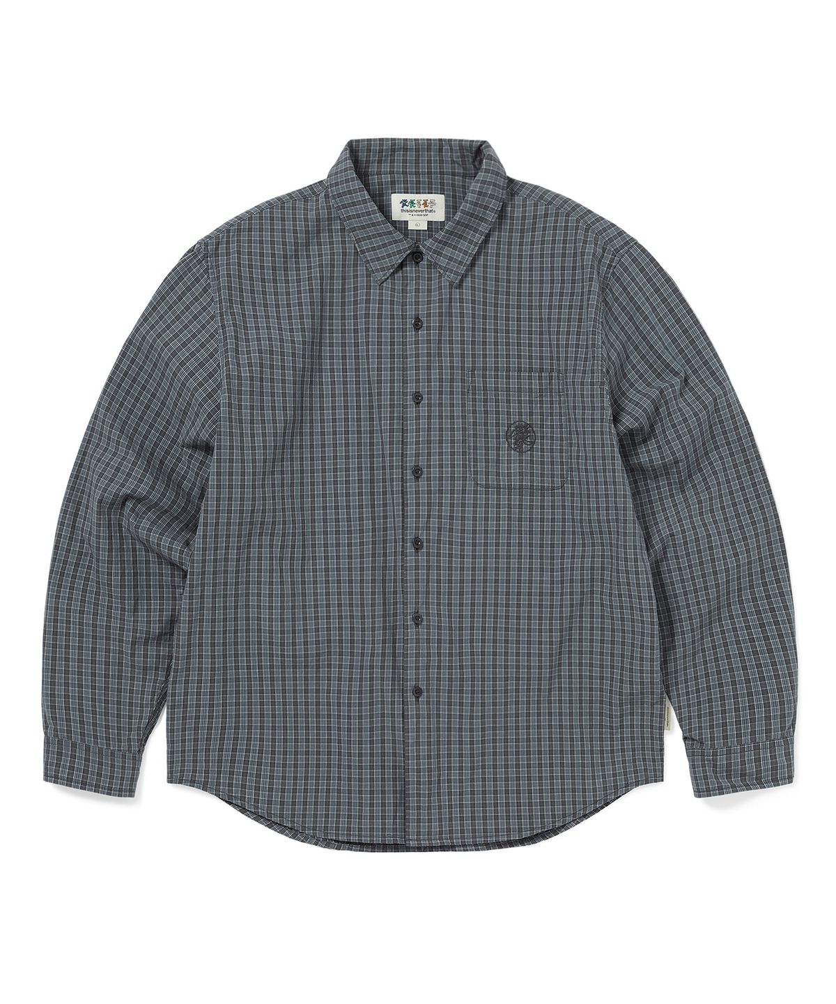 디스이즈네버댓(THISISNEVERTHAT) GD Lightning Bear Check Shirt Off Black