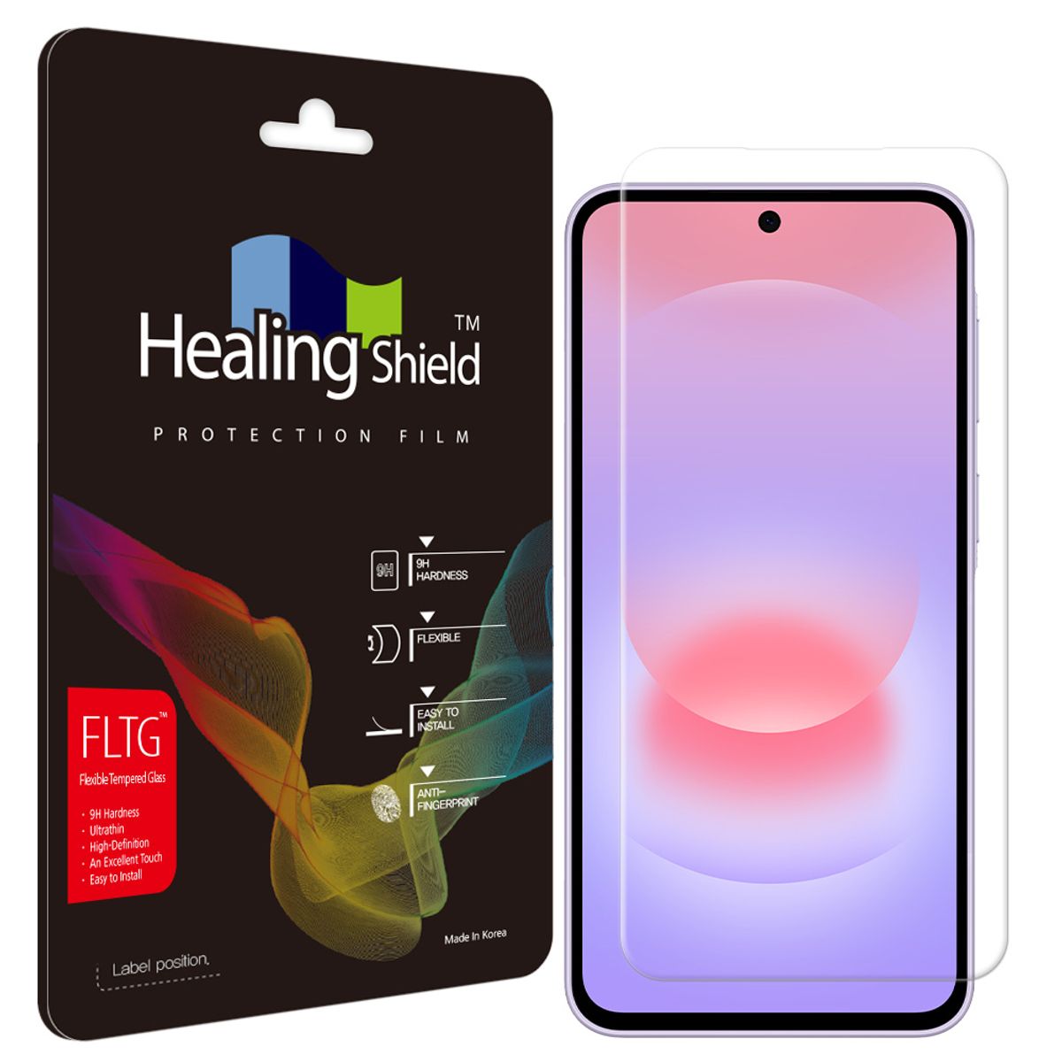 힐링쉴드(HEALINGSHIELD) 갤럭시 A37 플렉시블 고광택 강화유리필름 1매