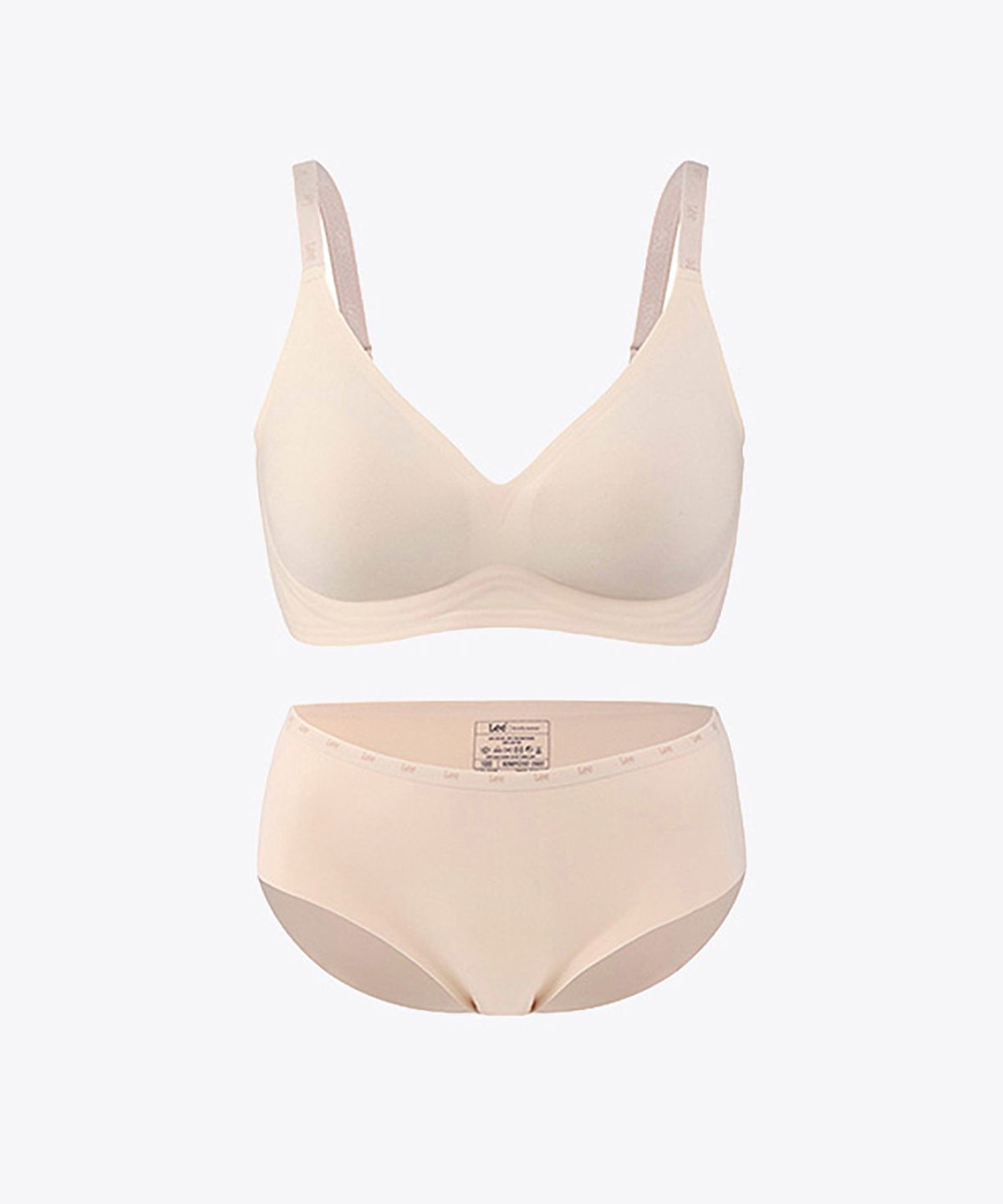리 바디웨어(LEE BODYWEAR) 럭스 젤리 퓨징 풀커버 브라 브리프 세트_베이지