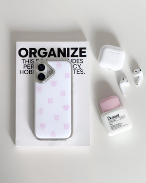 뉴로고 화이트핑크 실버 에폭시 케이스