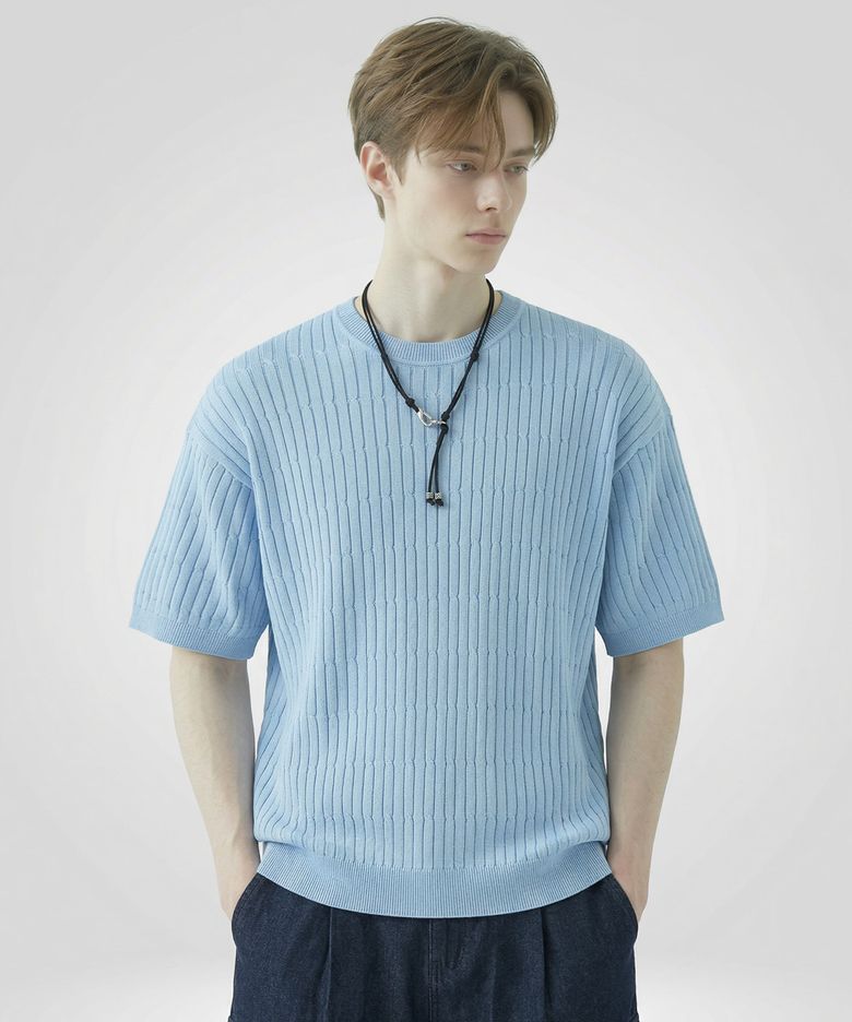 CABLE HALF KNIT [SKY BLUE]