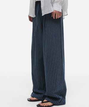 코지 파자마 스트라이프 팬츠 네이비