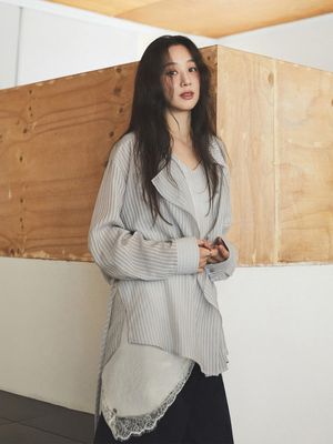 Sheer Striped Sleeeveless Top SW6MB703-11