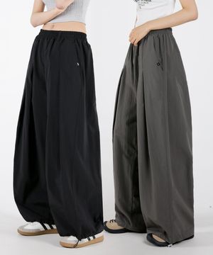 여자 바스락 더블핀턱 벌룬와이드팬츠 2COLOR