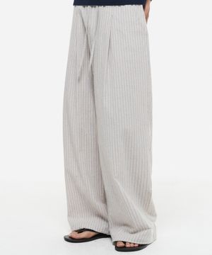 코지 파자마 스트라이프 팬츠 화이트