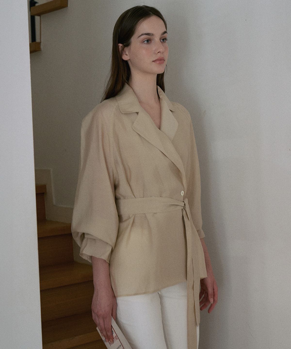 안젤로비안코(ANGELO BIANCO) Erine Double Robe Jacket BEIGE